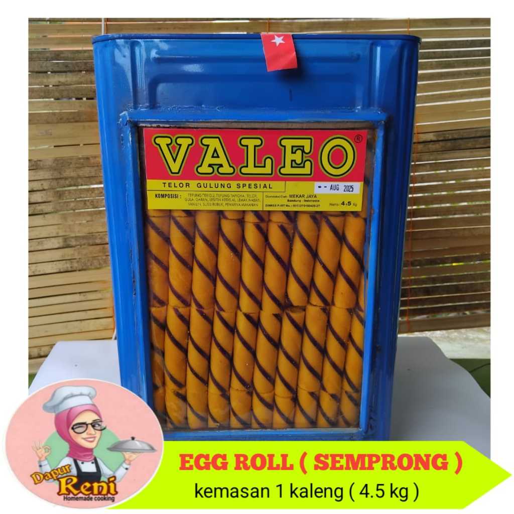 

Valeo egg roll ( semprong belang ) kemasan 1 kaleng berat 4.5kg