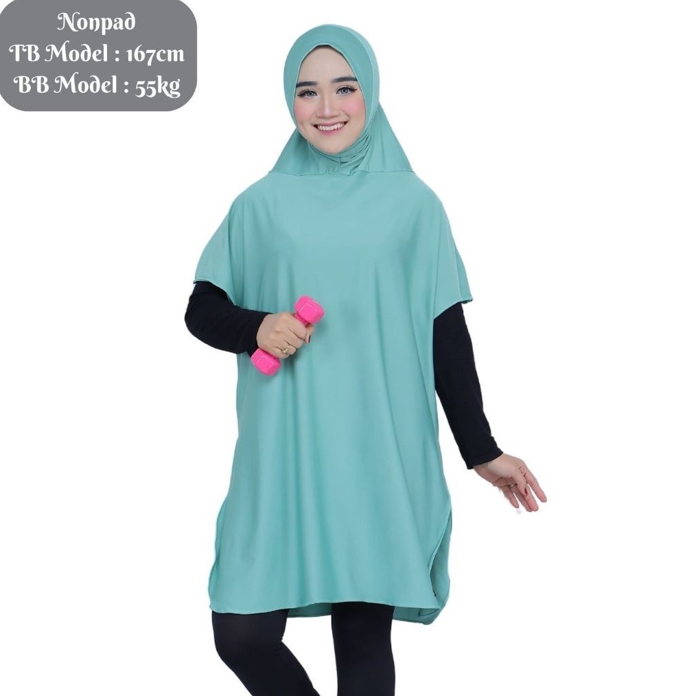 ART L3H7 Hijab Rompi Sport Jilbab Renang Muslimah Model Nonpad Size XXXL MAWADDAH Zahira Sport