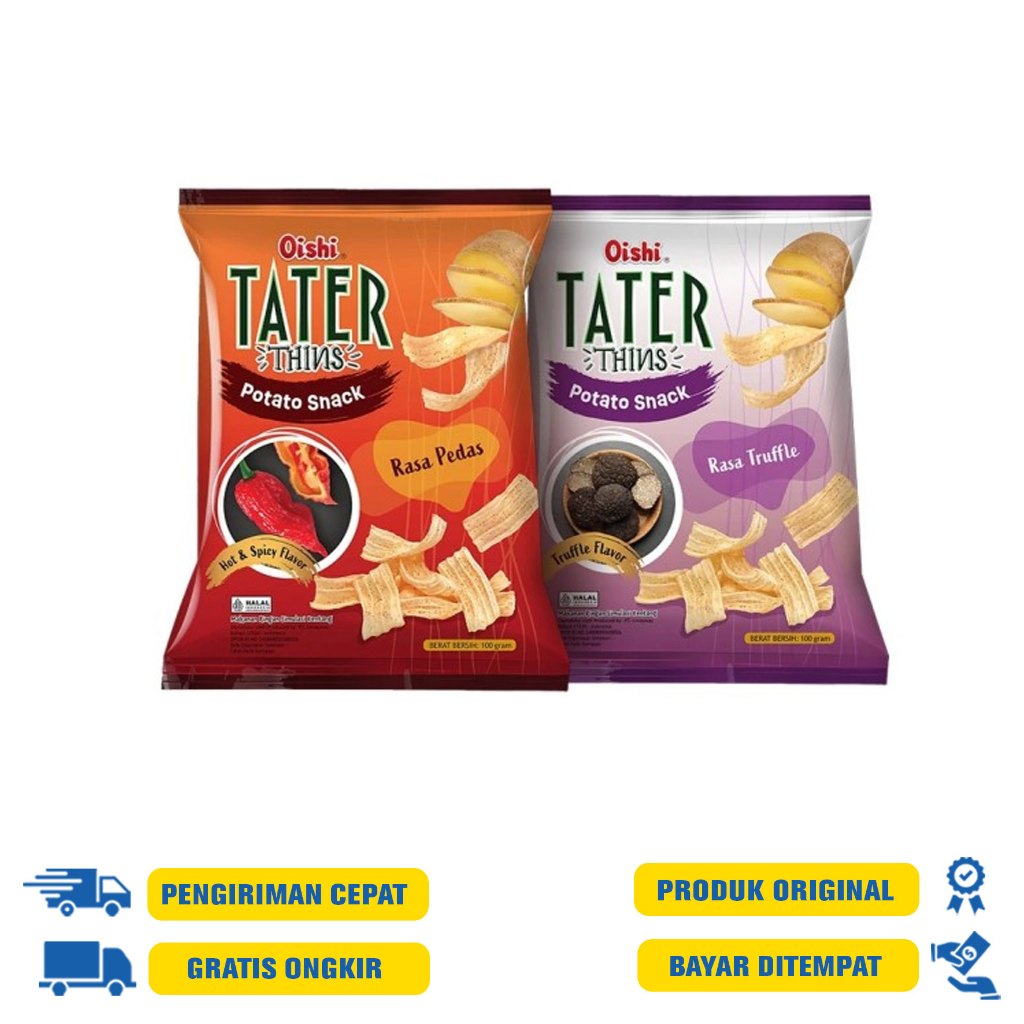 

Oishi Tater Thins rasa Truffle & Pedas 100 G.R