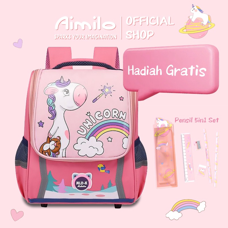 

KODE L35Y Aimilo Tas Sekolah Anak Perempuan Laki Laki Tk Tas Ransel Kartun Lucu Tahan Air Untuk 36 Tahun