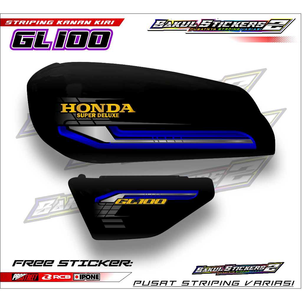 STRIPING VARIASI MOTOR HONDA GL 100 / STICKER LIST MOTOR HONDA GL 100