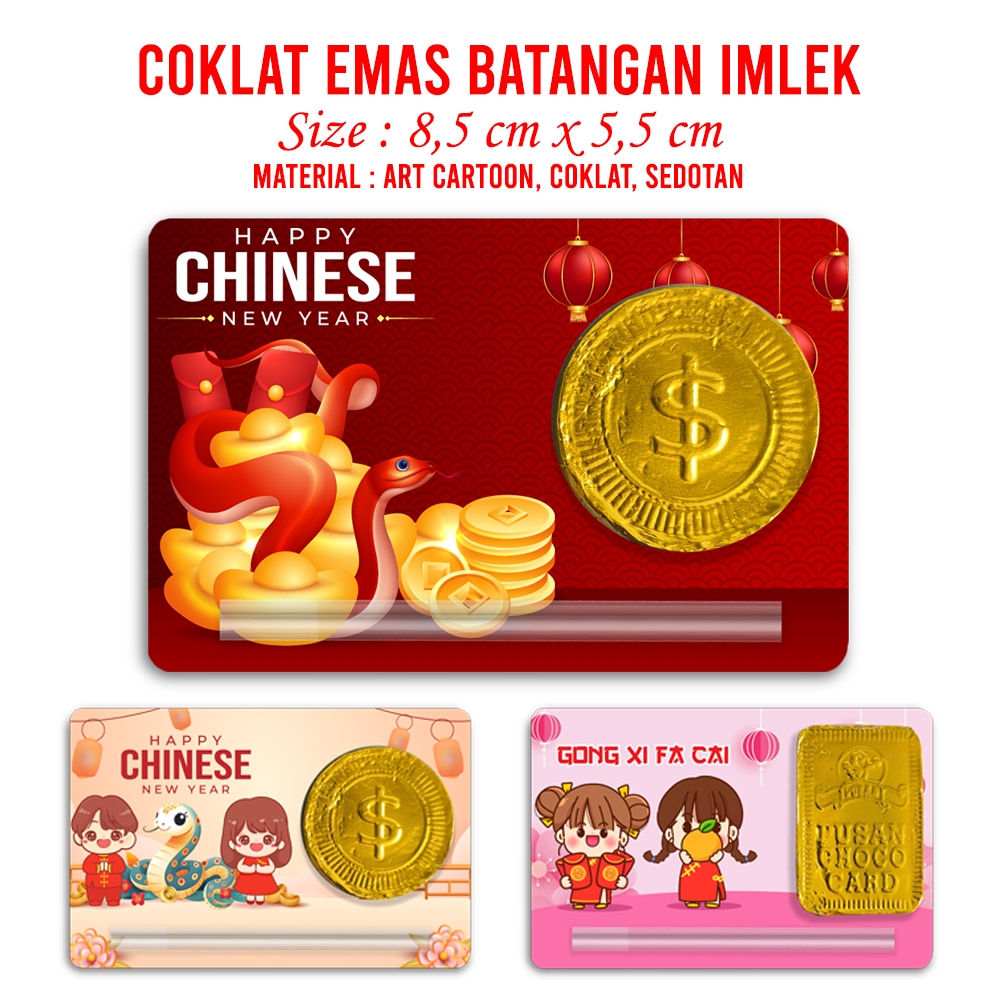 Amplop Imlek Sedotan Coklat Emas Batangan Angpao Imlek Souvenir Kristiani Gereja Tahun Baru Imlek