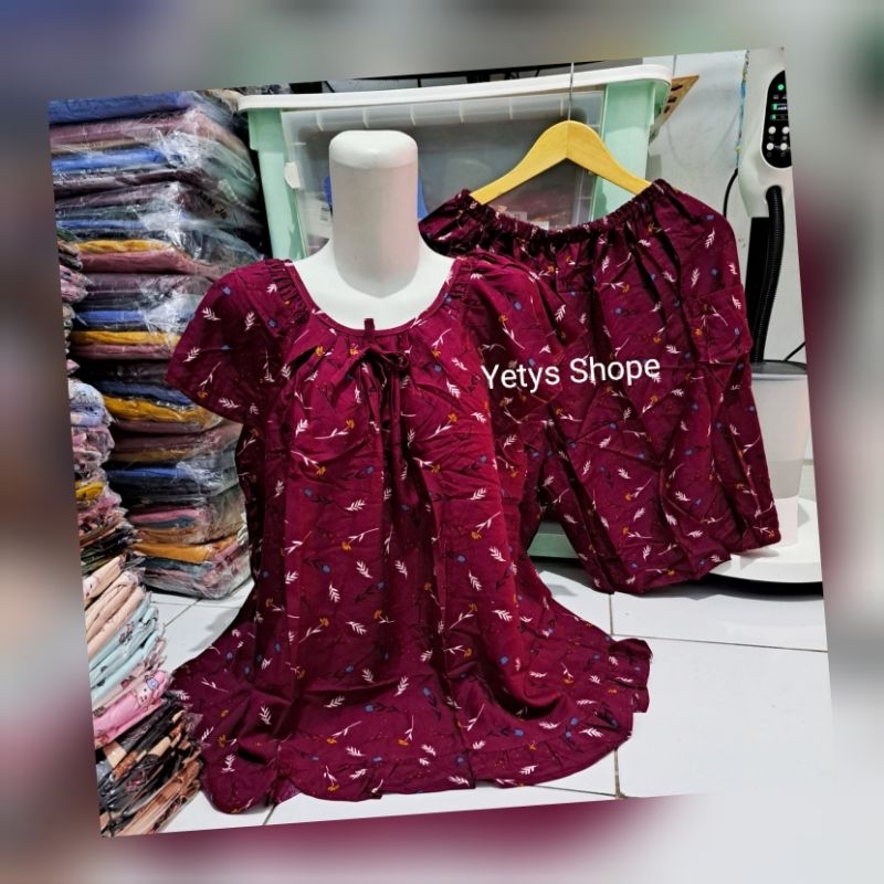 Jumbo LD120 Baju Tidur Piyama Rayon Gajah Putih