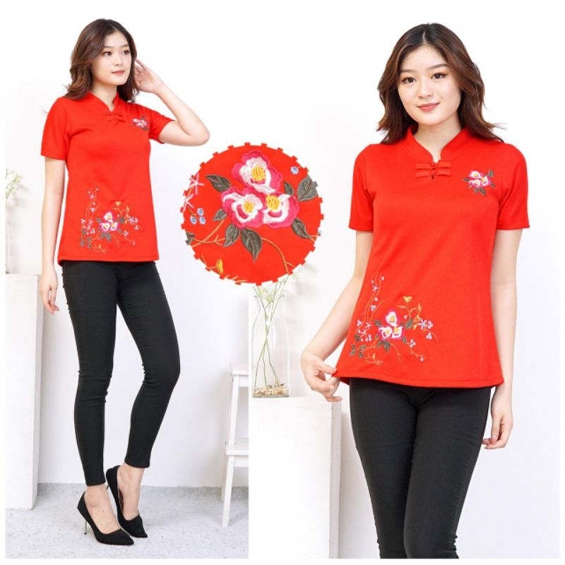 atasan blouse wanita hari raya imlek krah shanghai LUNA