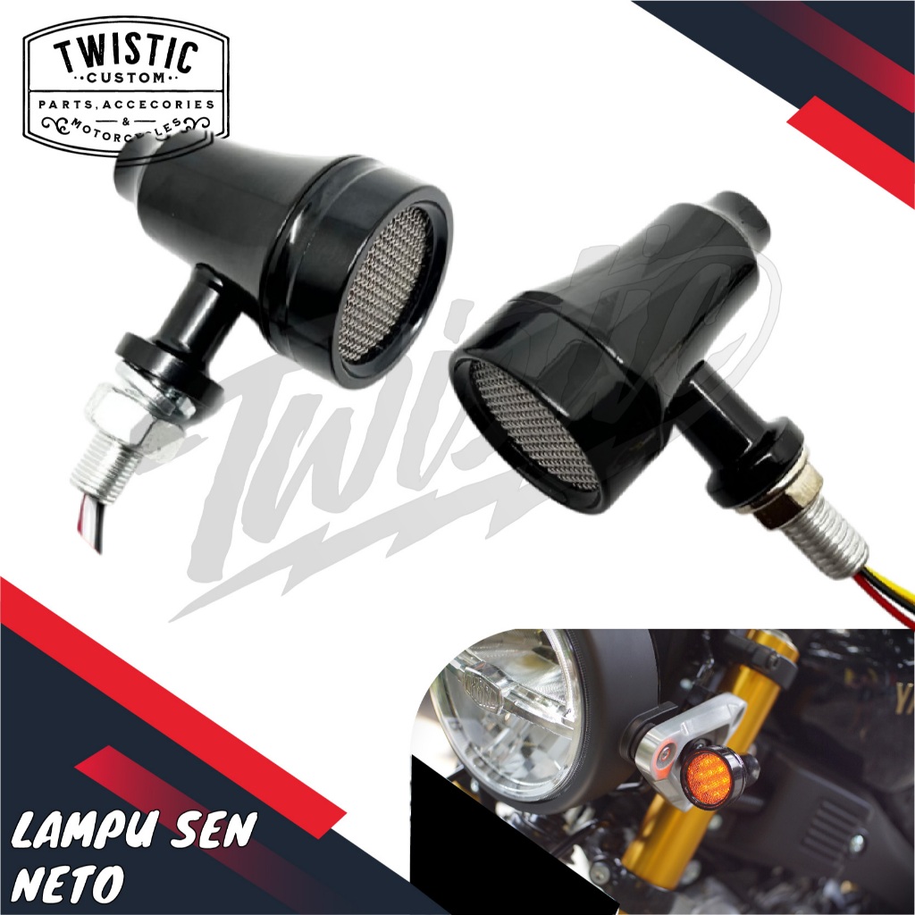 Lampu Sen Sein LED Neto Motor Classic Retro Japstyle Caferacer Scrambler Kawasaki W175 CB Harley Ben