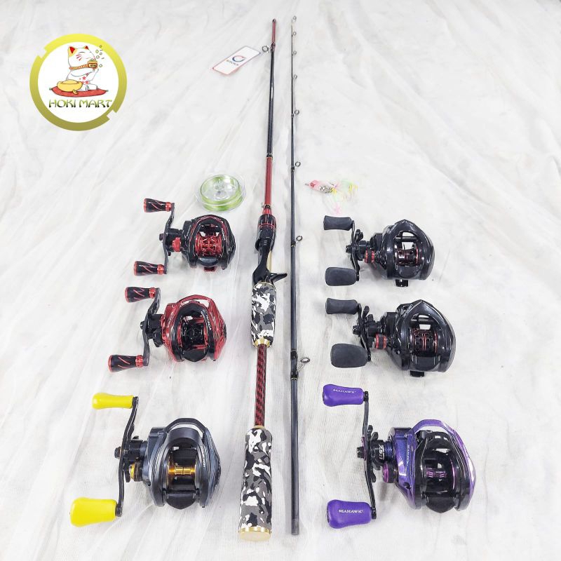 Joran set bc iroly Diablo + reel bc oncak / reel seahawk / set joran bait casting FREE PE / SF