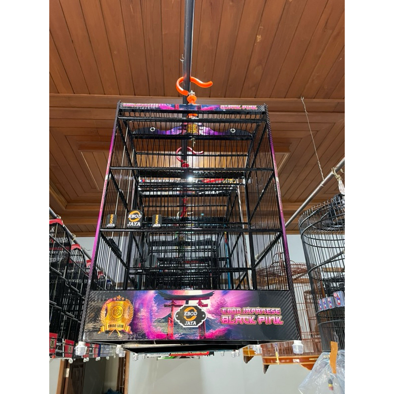 Sangkar Kandang Burung Kotak No 2 Ebod Jaya Decal Ruji atau Senar Fiber Original Asli