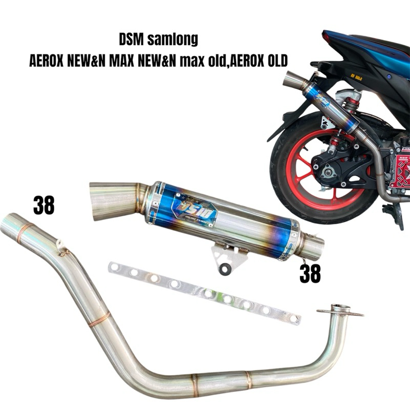 Knalpot Dsm samlong blue Aerox new aerox old n max old