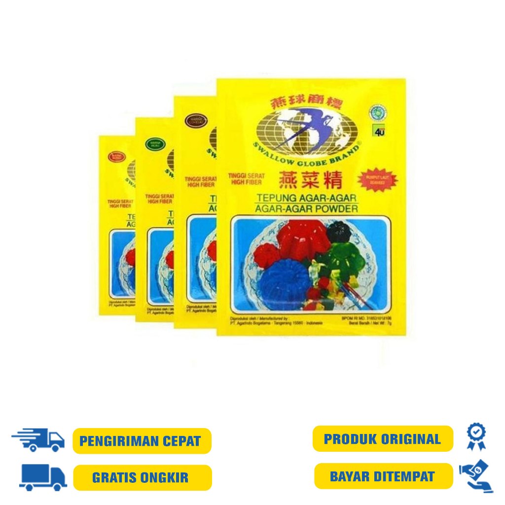 

Swallow Globe Agar Agar 7 G.R - Orange | Putih | Merah | Coklat | Hijau