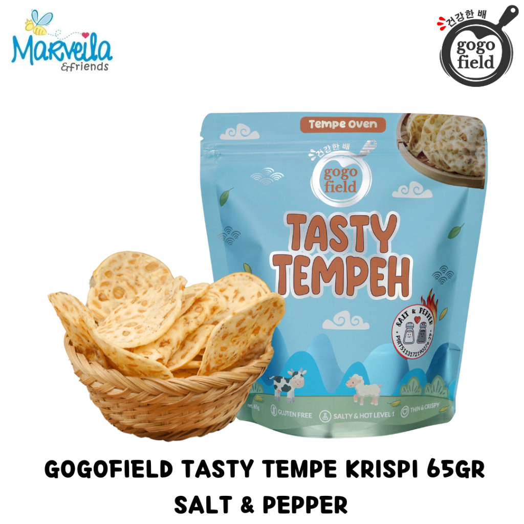 

Gogofield Tasty Tempeh Krispi 65 gr SALT & PEPPER LEVEL 1 / Tempe Krispi / Keripik Tempe