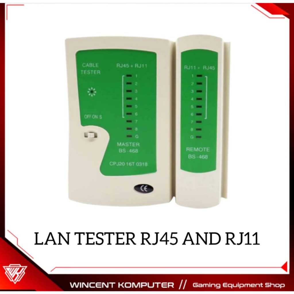 Network Kabel Tester / Lan Tester RJ45 / Alat Penguji Kabel Lan RJ45 Telepon Tester Rj11 Lan Tester