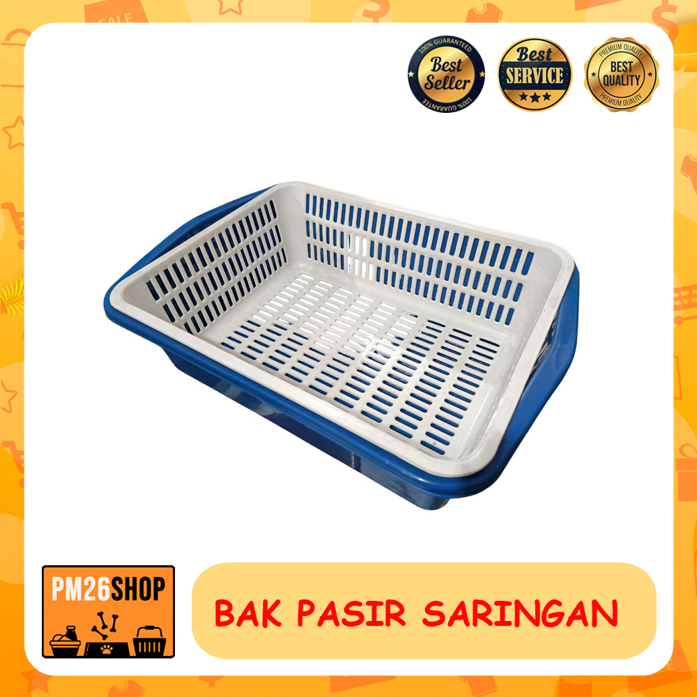 Litter Box Bak Pasir Kucing dan Saringan