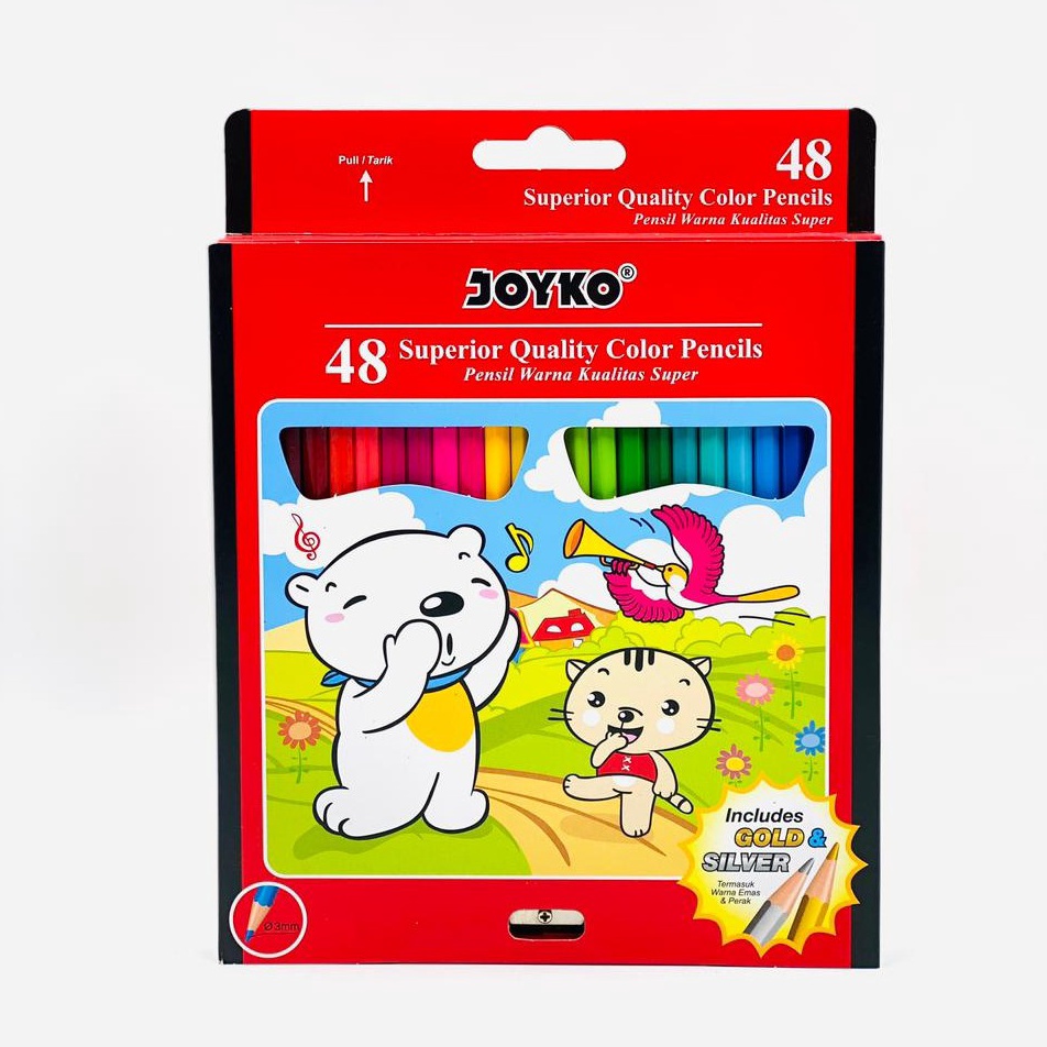 

ART N3Z8 Pensil Warna Pensil Gambar Color Pencil JOYKO 48 WARNA PANJANG CP48PB