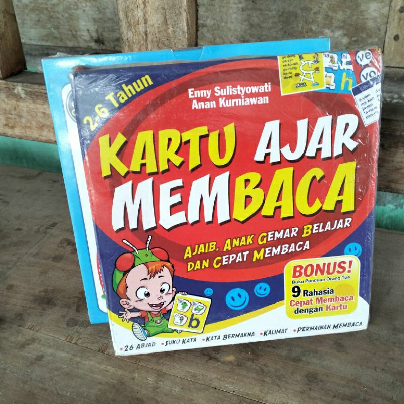 KARTU AJAR MEMBACA untuk 2-6 Tahun (BONUS Buku Panduan Orang Tua 9 RAHASIA CEPAT MEMBACA KARTU)