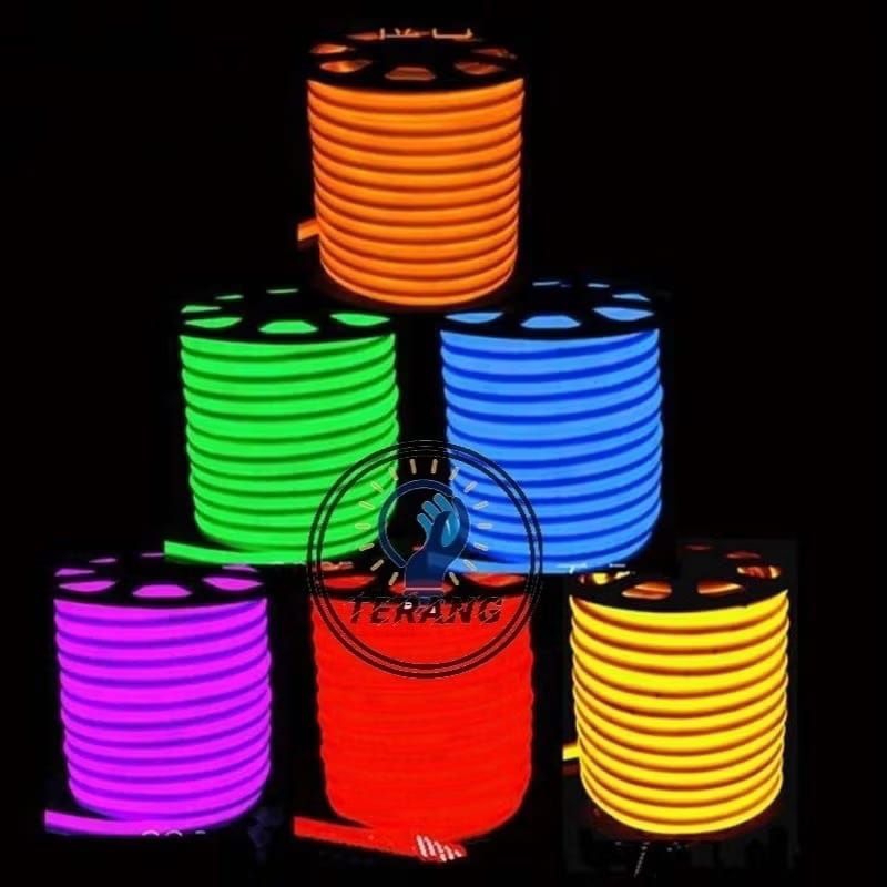 Lampu Neon Flex 220v 1mm5 meter Led Selang Fleksibel 220v Warna Neon Box Outdoor ip65 Huruf DIY