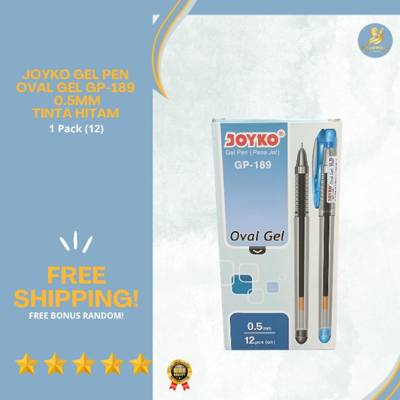 

Pulpen Gel Joyko Gel Pen Oval Gel GP-189 (6 Pcs & 12 Pcs) | 0.5mm | Tinta Hitam
