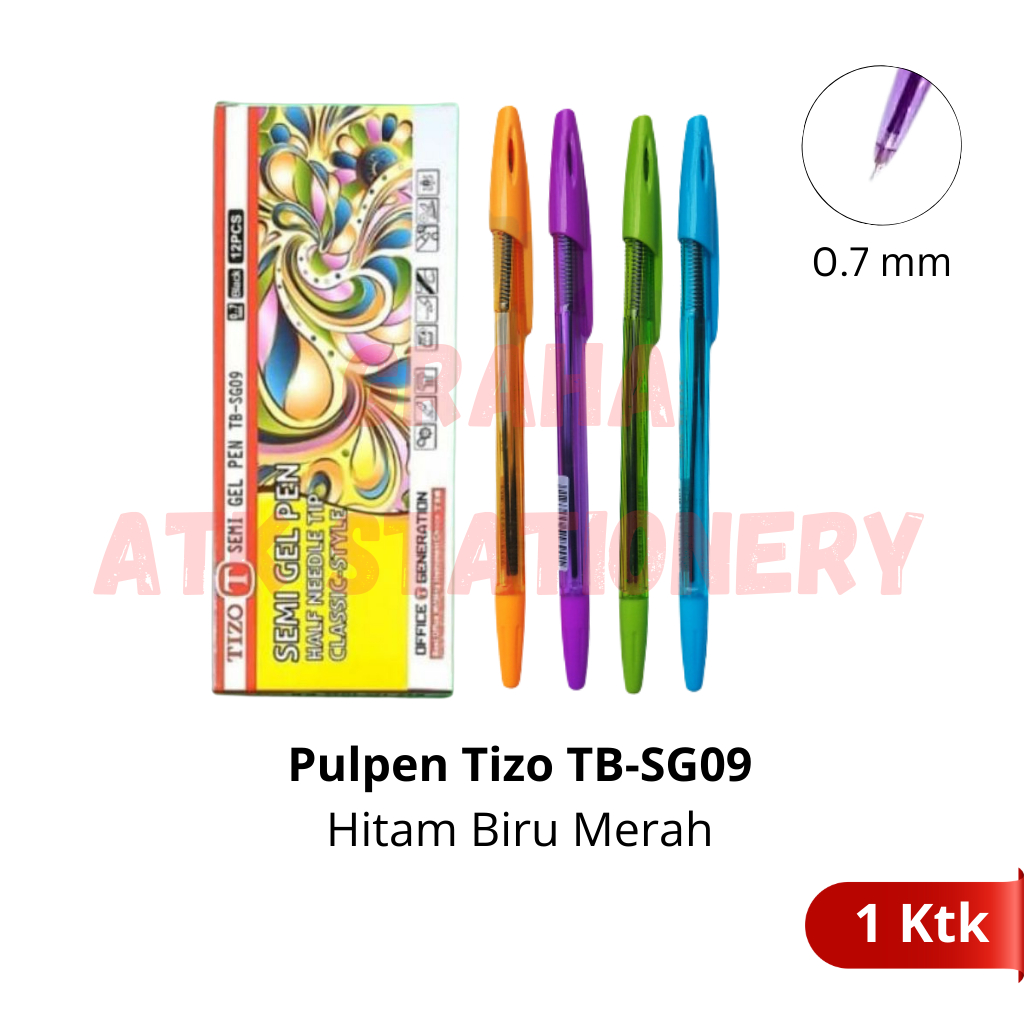 

[1 Pcs] Pulpen Tizo TB-SG09 / Semi Gel Pen 0.7mm Tizo TB-SG09
