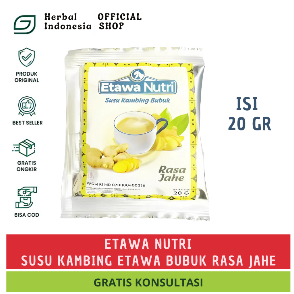 

Etawa Nutri Rasa Jahe Susu Kambing Bubuk Per Sachet Original 10gr