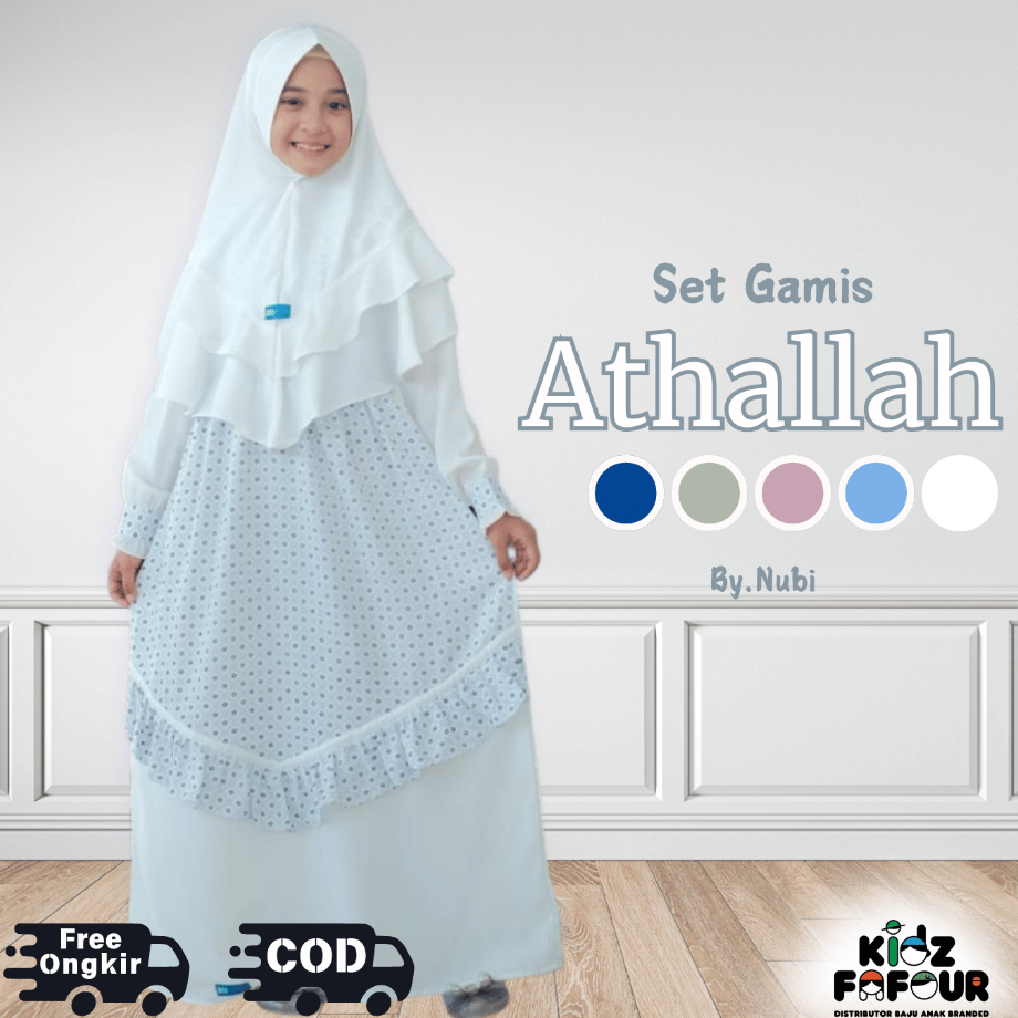 GAMIS ATHALLAH ANAK SARIMBIT BAJU MUSLIM KELUARGA FAMILY SET ORI NUBI