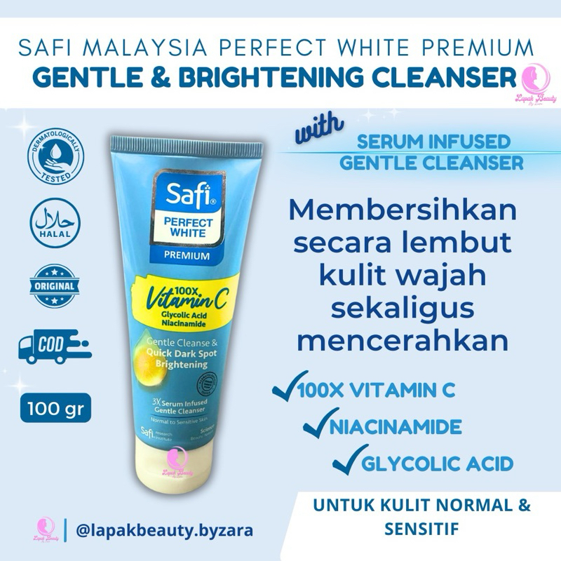 Safi face wash brightening flek bintik hitam kulit Normal Sensitif Perfect White