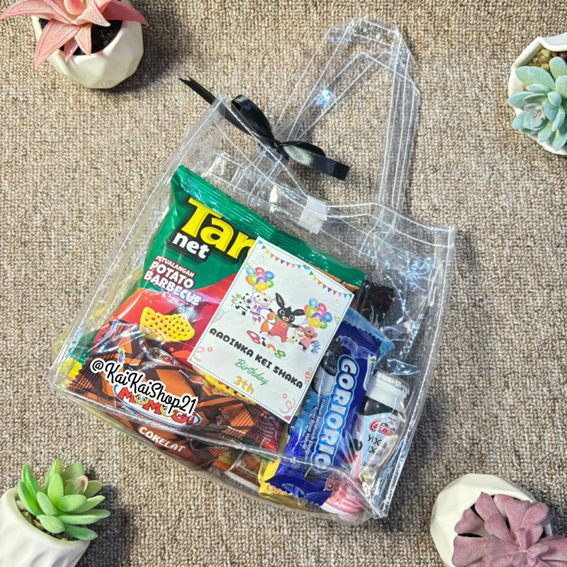 

Paket Snack Kemasan Tas Mika(FREE STICKER UCAPAN)