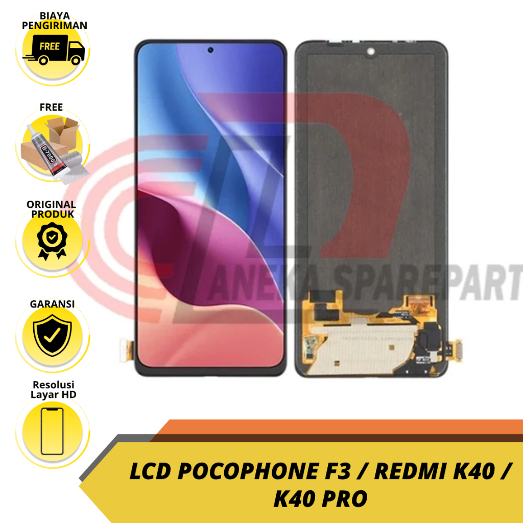 LCD TOUCHSCREEN POCO F3 /  POCO F4 / REDMI K40 / K40 PRO OLED ORIGINAL GARANSI - PACKING DUS & BUBBL