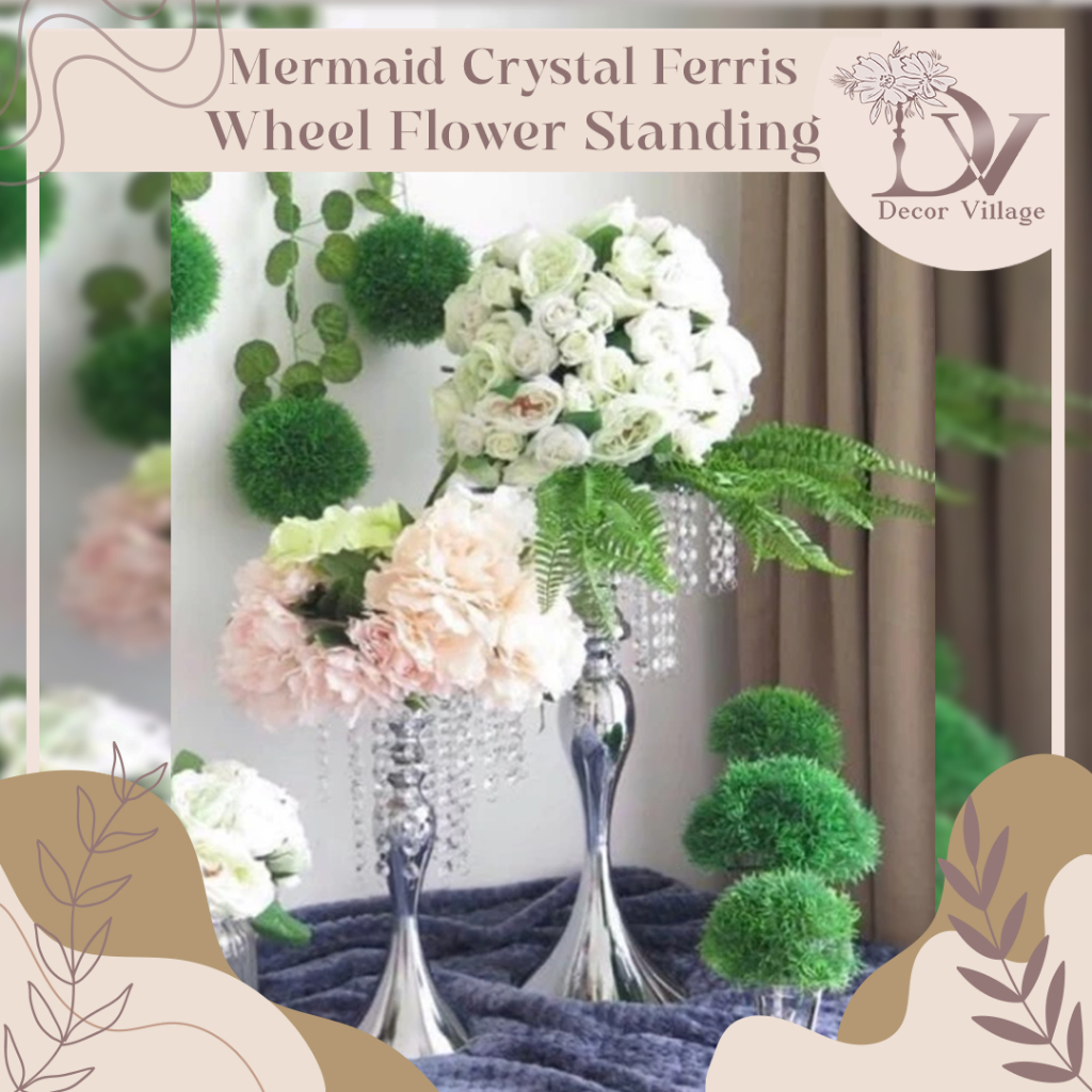 Mermaid Crystal Ferris Wheel Flower Standing