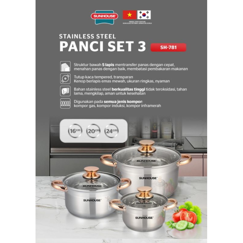 panci pot set sunhouse