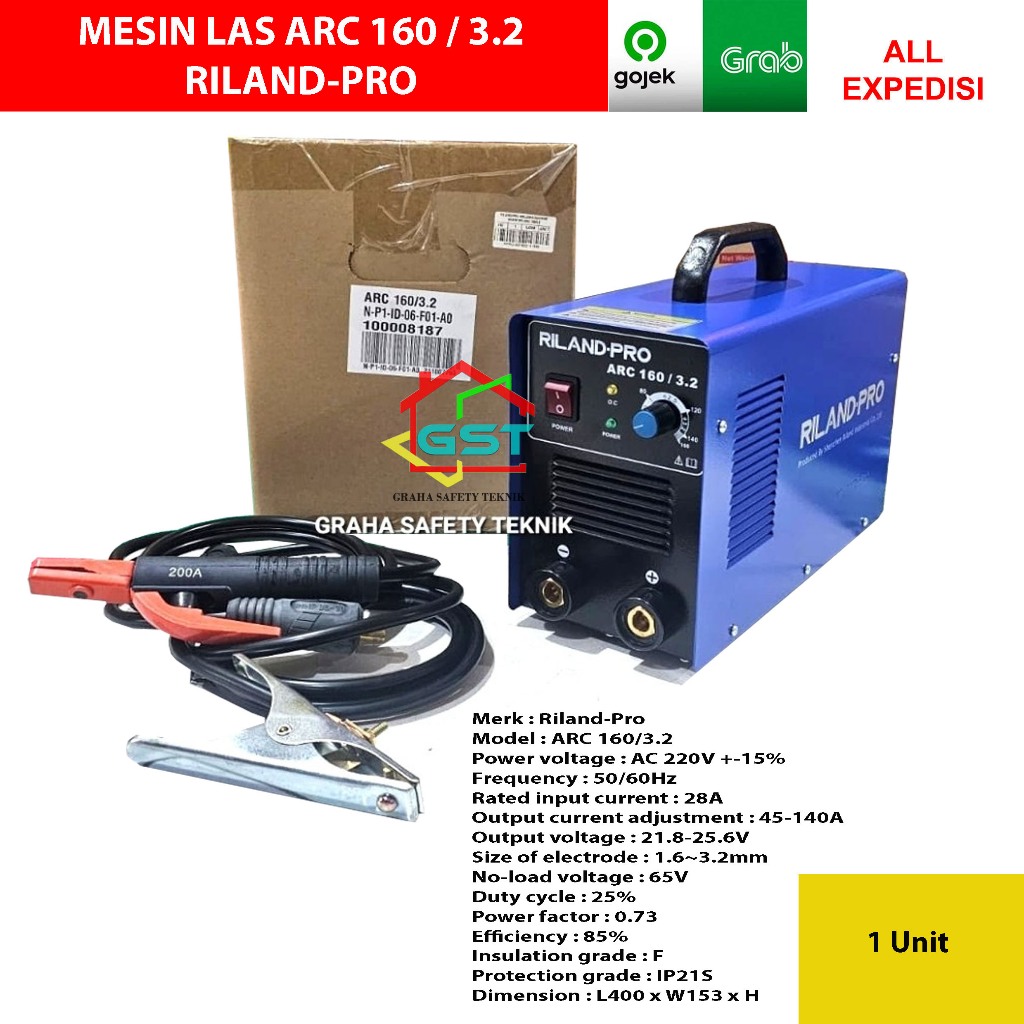 RILAND mesin las arc 160/3.2 mma 160a heavy duty inverter welding