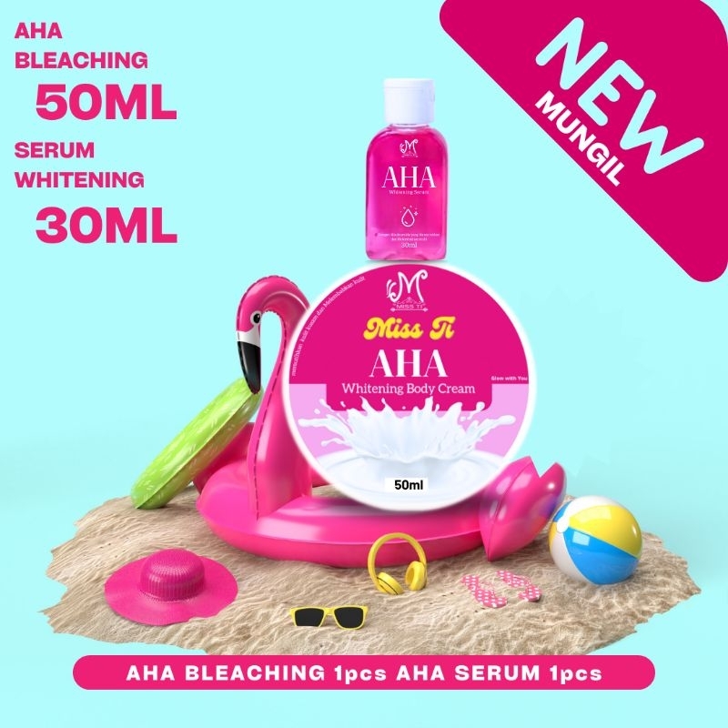 Miss Ti - Bleaching mungil  + AHA Serum 30ml pink gel Skincare glowing