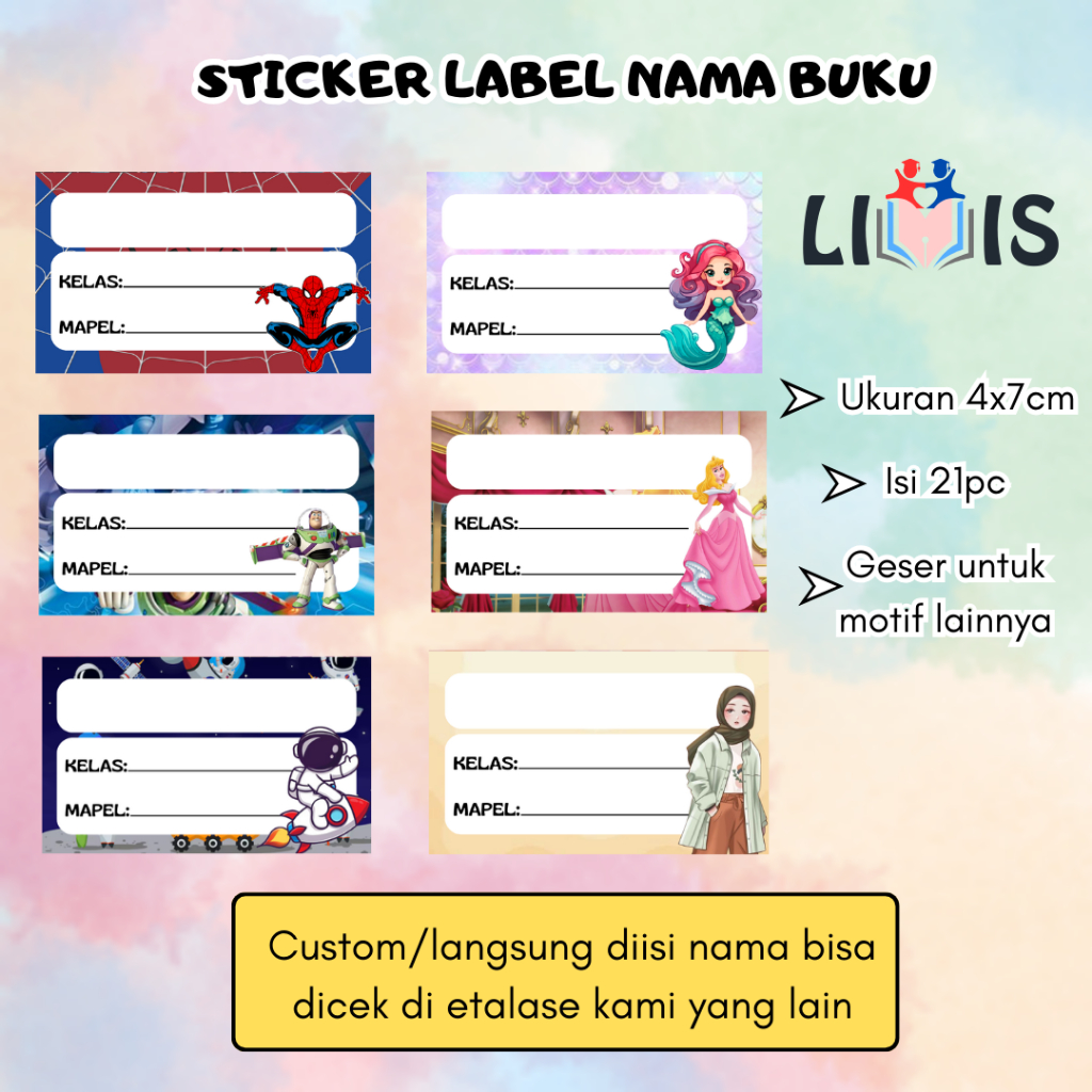 

STICKER LABEL NAMA BUKU PART 2 21PC
