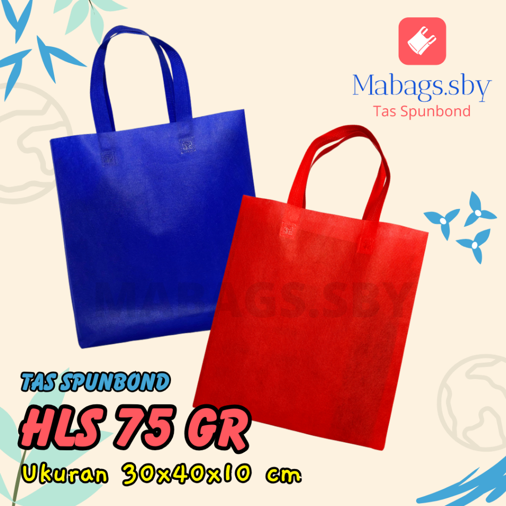 

TAS SPUNBOND HANDLE LIPAT SAMPING (HLS) 30X40X10 75GR POLOS UNTUK TAS SOUVENIR, SYUKURAN, MENGENANG, PROMOSI, BANSOS,DLL