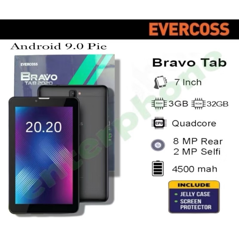 Tablet Evercoss Tab Bravo U70B Ram 3GB Rom 32GB 4G LTE Seken mulus