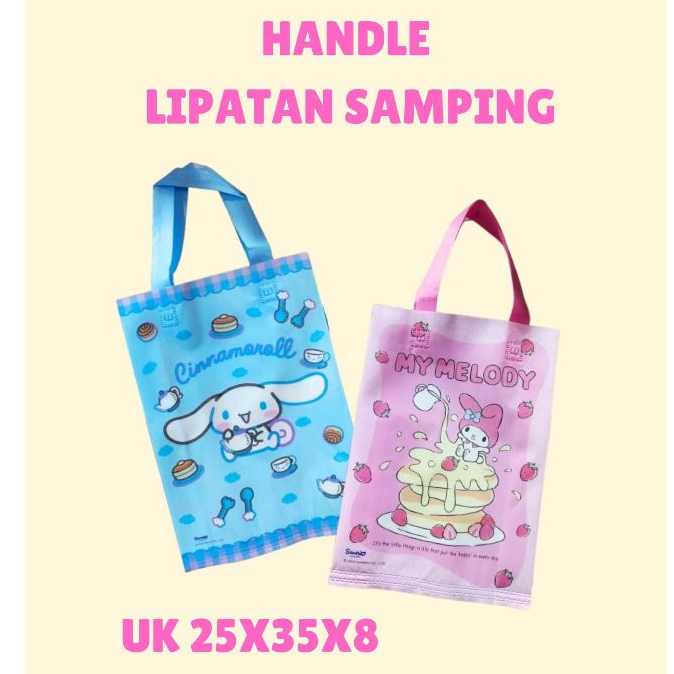

1 LUSIN - Goodie Bag/Tas Karakter/Tas Handle Press Bahan LAMINASI KARAKTER UK 25x35x8 Harga Perlusin Isi 12pcs