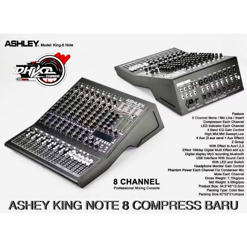 MIXER ASHLEY KING NOTE 8 COMPRESS BARU / MIXER ASHLEY KING NOTE 8 CHANNEL / Mixer Ashley King Note 8