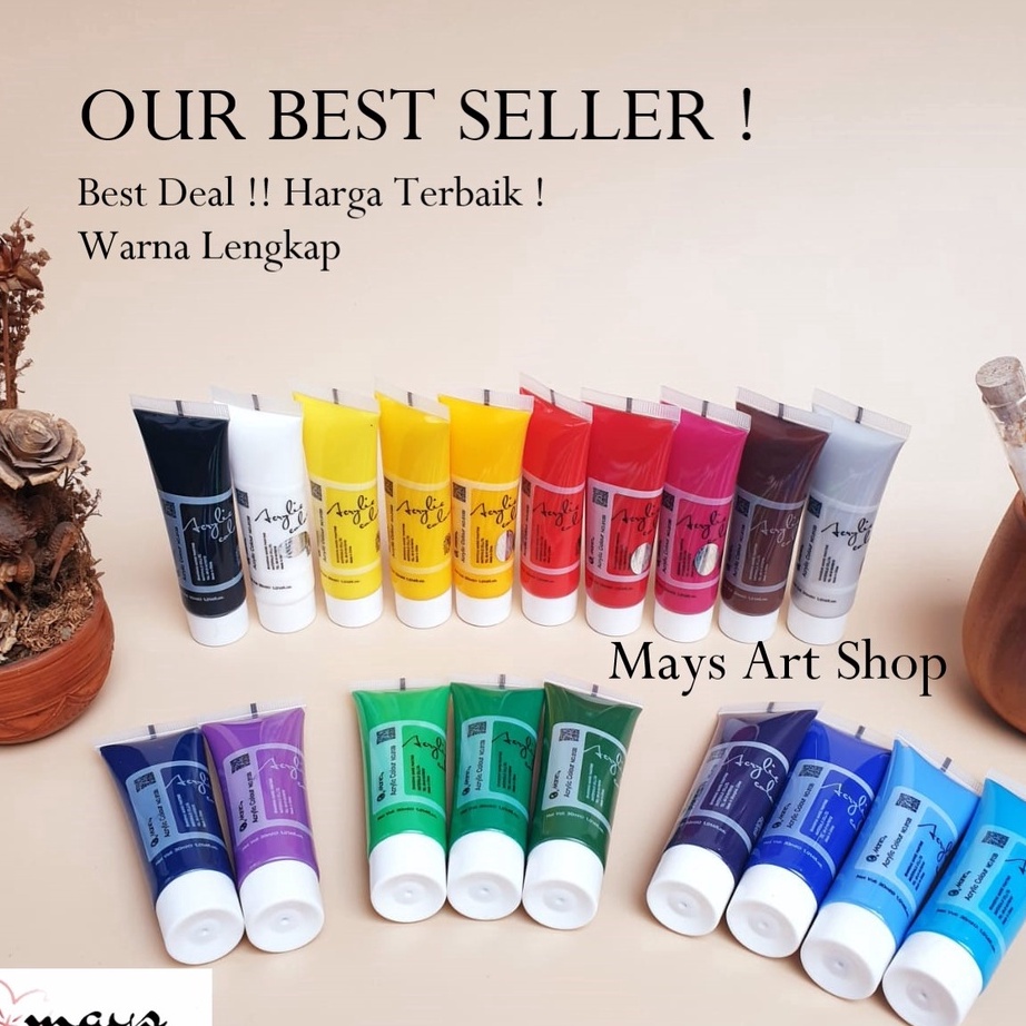 

HJ6 Cat Akrilik Semua Warna Acrylic Paint Set Cat Lukis Gambar Kanvas isi 4 warna Maries Maries VTec Xpression