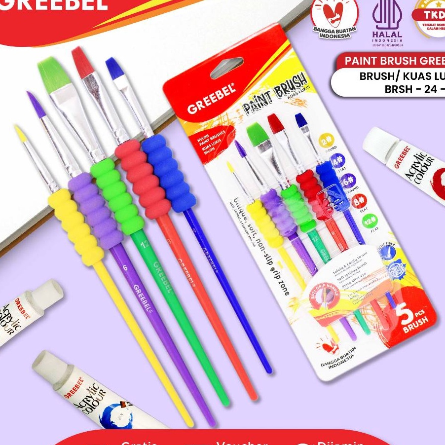 

KP8 GREEBEL Kuas Lukis Brush Paint Set Kuas Melukis 245A