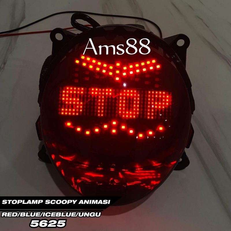 Stoplamp Running Scoopy New 2020-2024 Text Animasi Running Otomatis Lampu Stop Led Rem Belakang Scoo