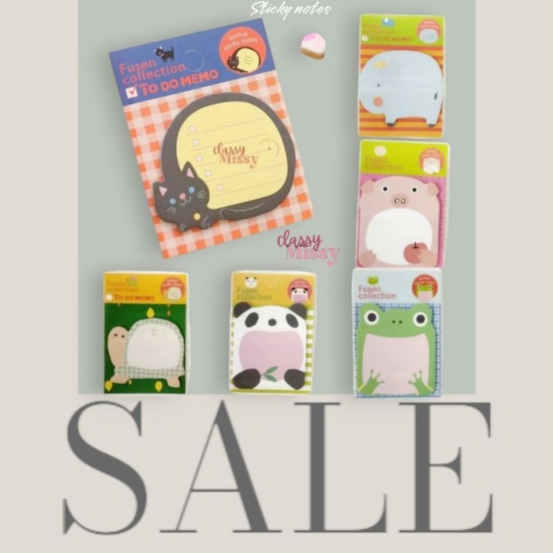 

sticky notes animal / memo pad karakter hewan / notes kecil