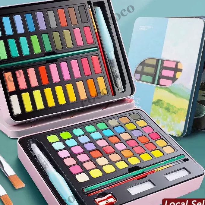 

FG2 CODcat air watercolor set 3648 warna water color alat cat air lukis set termasuk kuas dan kes gambar