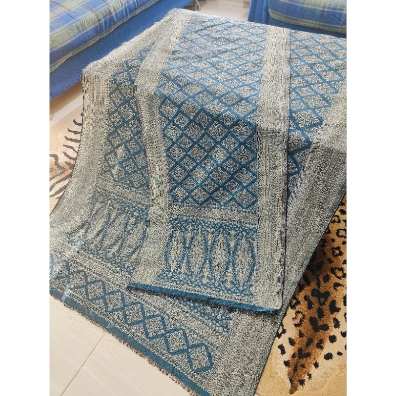 songket pandai sikek bahan non sutra jenis benang satu warna tosca