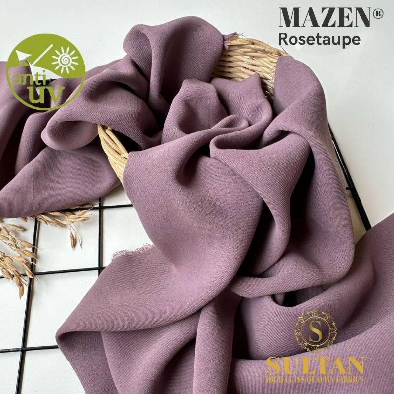 Kain Abaya Sultan Marzan / MAZEN Anti-UV Rose Taupe polos
