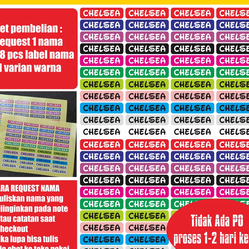 

KI3 BA145 Label Sticker Custom Nama Isi 88pcs per Set Bisa Tempel Di Buku Tulis Mapel Alat Tulis dll Stiker Chromo Wateroof atau Anti Luntur