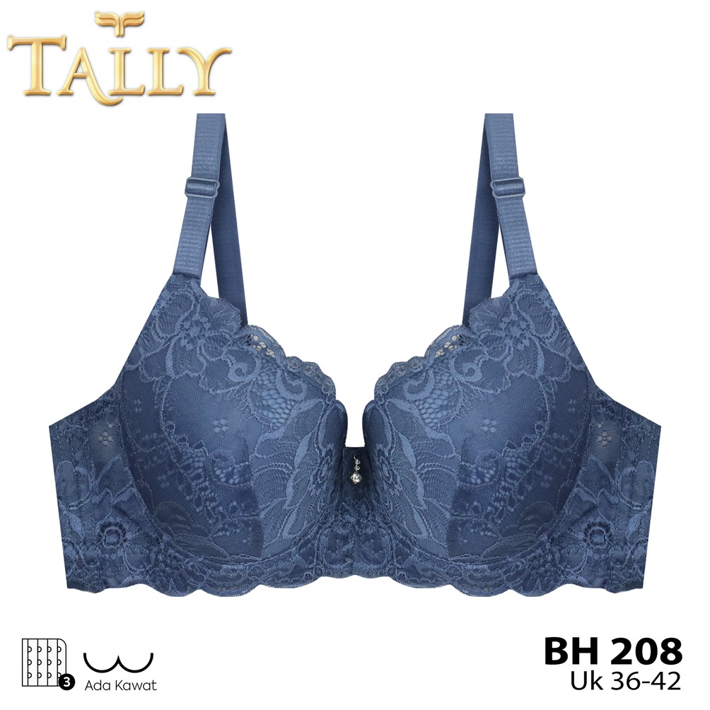 TALLY BH 28 Bra Ada Kawat Bahan Renda Busa Tipis Cup C Kait 3 Bra Brokat Fashionable dan Nyaman ART 