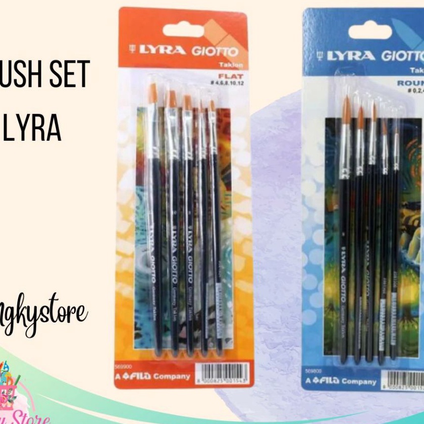 

Terjangkau Kuas Lukis Set Kuas Cat Air Brush Set Round Flat LYRA