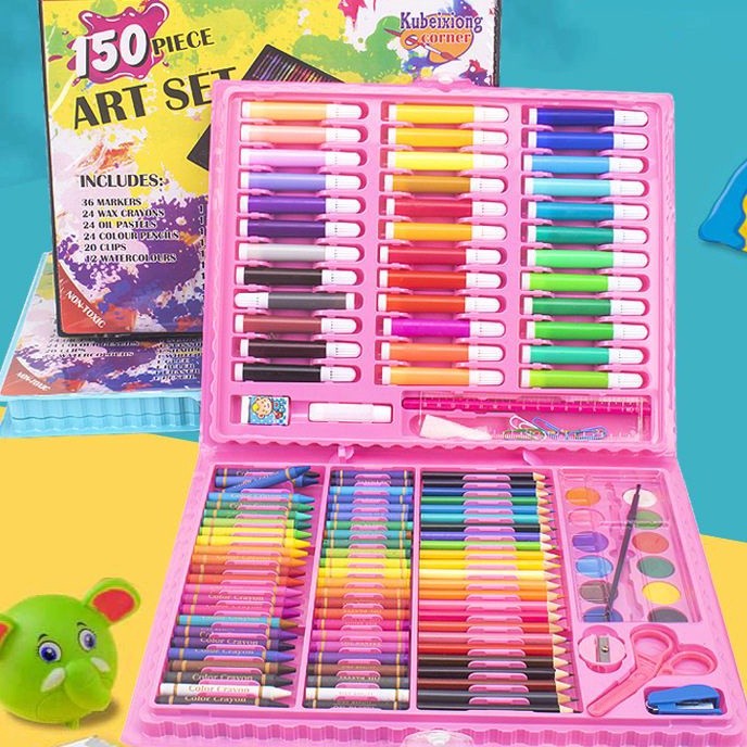 

HJ6 Pensil Warna Anak Set Koper 15 Pcs Crayon Art Set Alat Mewarnai Dan Melukis Lengkap Oil Pastel