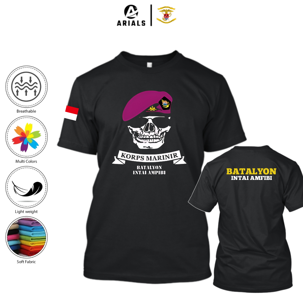Arials Kaos Baju Korps Marinir Batalyon Intai Amfibi