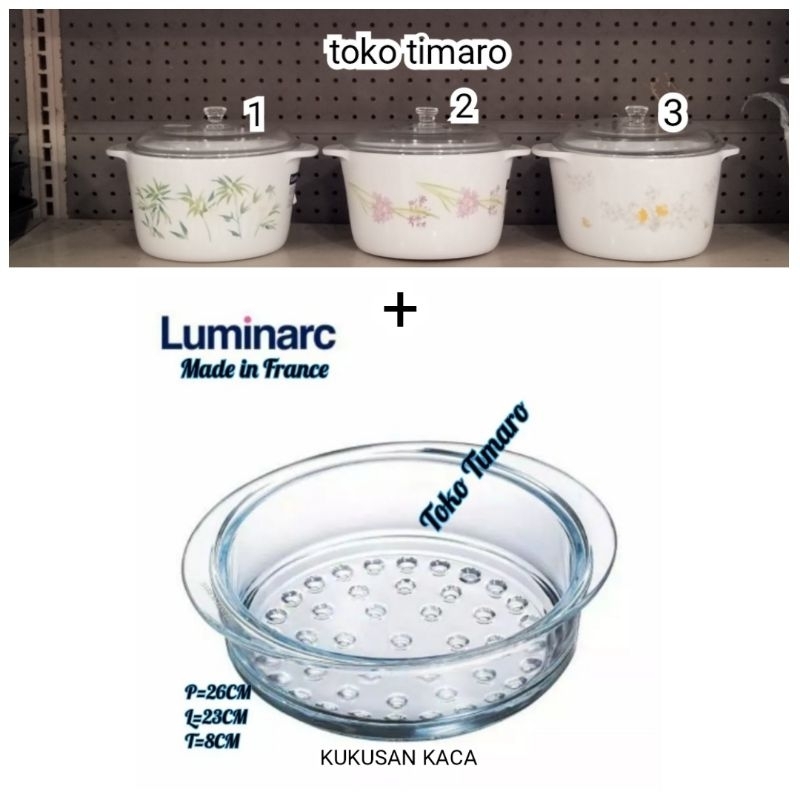 LUMINARC KUKUSAN+PANCI MASAK KACA  3L