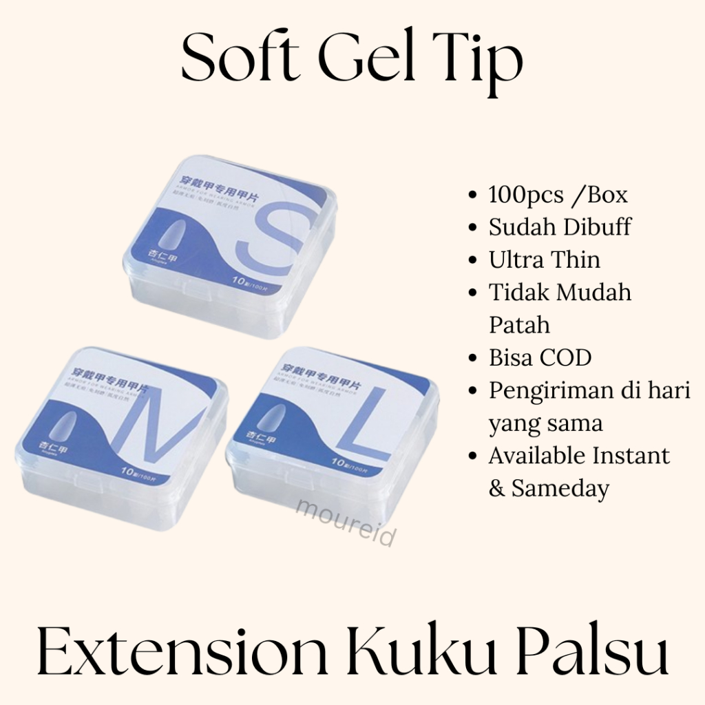 Soft Gel Tip Kuku Palsu Nail Extension Nail Tip Fake Nail Soft Tip Extension