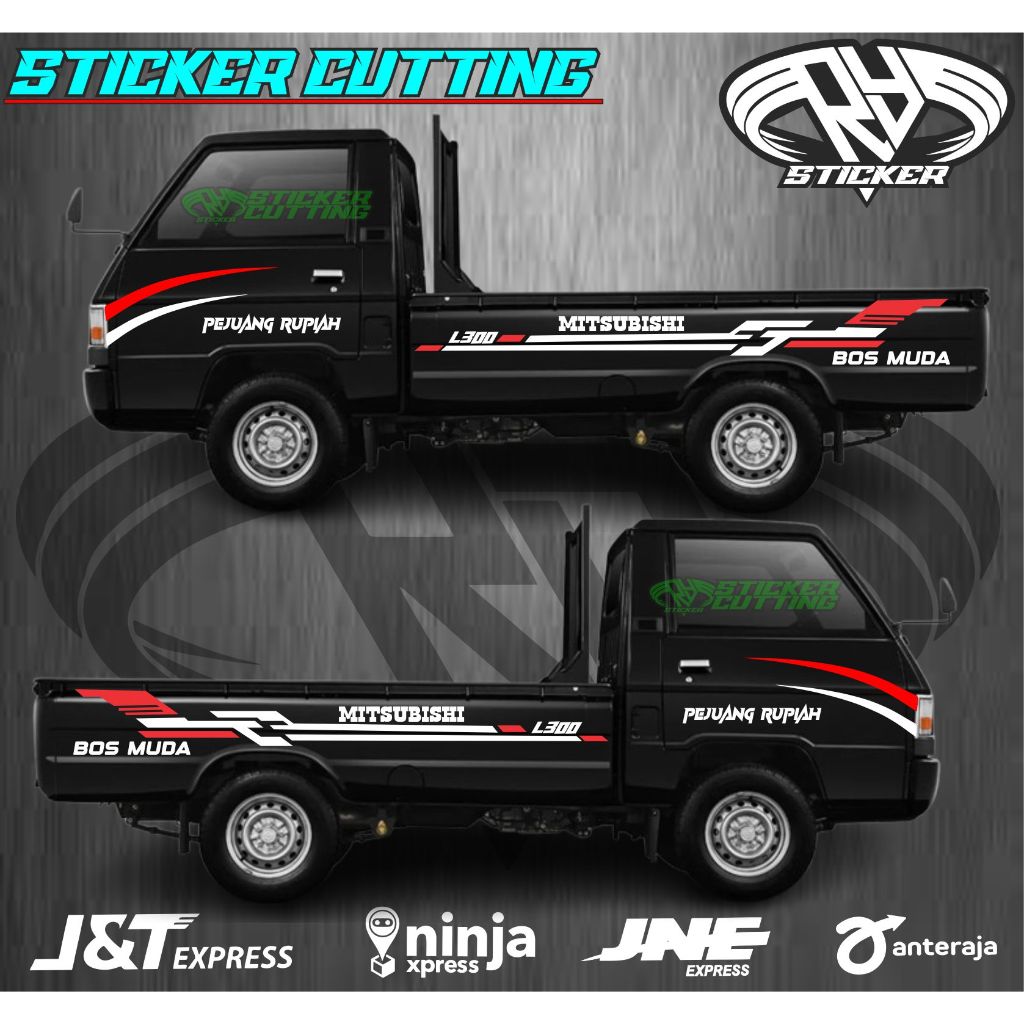 Stiker list body pick up l300 cutting stiker variasi body samping mobil l300